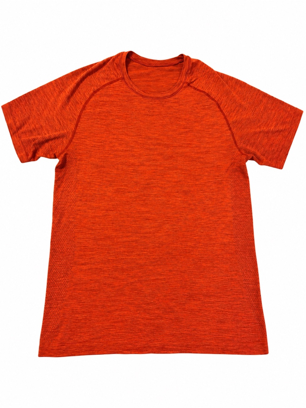 Lululemon Orange Mesh Short Sleeve Athletic Running Top L